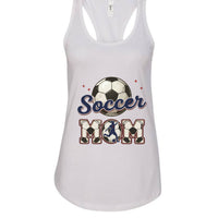 Soccer Mom Heartbeat Tank Top Proud Sports Family Design White - N1533 - FRONT