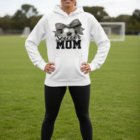 Soccer Mom Life – Chic Bow Game Day Statement Hoodie WHITE - SF500 - FRONT