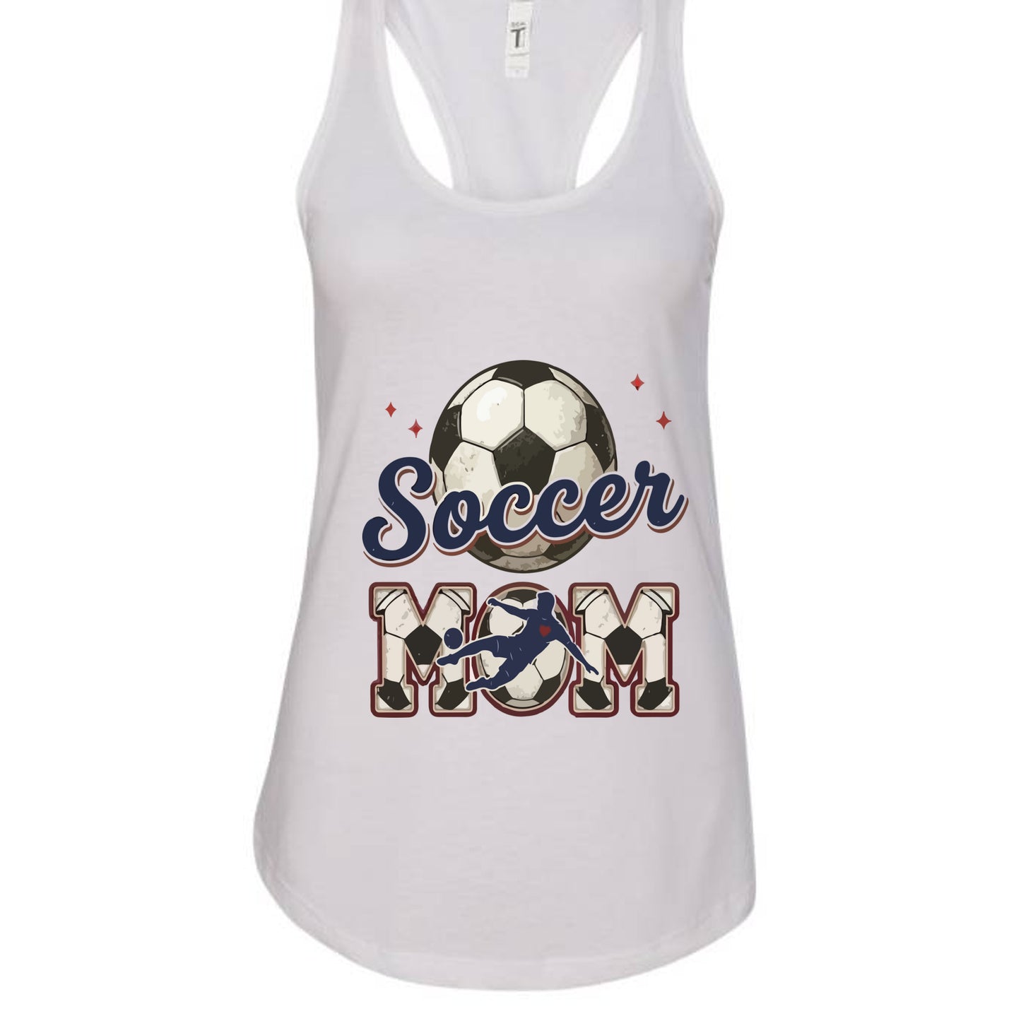 Soccer Mom Passion Player Silhouette Design Tank Top White - N1533 - FRONT