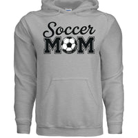Soccer Mom Script Design with Ball Graphic – Game Day Spirit Style Hoodie SPORT GREY - FRONT