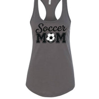 Soccer Mom Script Design with Ball Graphic – Game Day Spirit Style Tank Top Dark Gray - FRONT