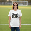 Soccer Mom T-Shirt with Heart Ball – Game Day Spirit Style WHITE - 6004 - FRONT