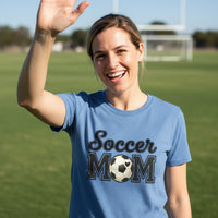 Soccer Mom T-Shirt with Heart Ball – Game Day Spirit Style HTHR TRUE ROYAL - 6004 - FRONT