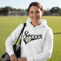 Soccer Mom Vibes – Stylish Sports Parent Pride Statement Hoodie WHITE - FRONT