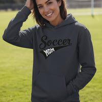 Soccer Mom Vibes – Stylish Sports Parent Pride Statement Hoodie NAVY - FRONT