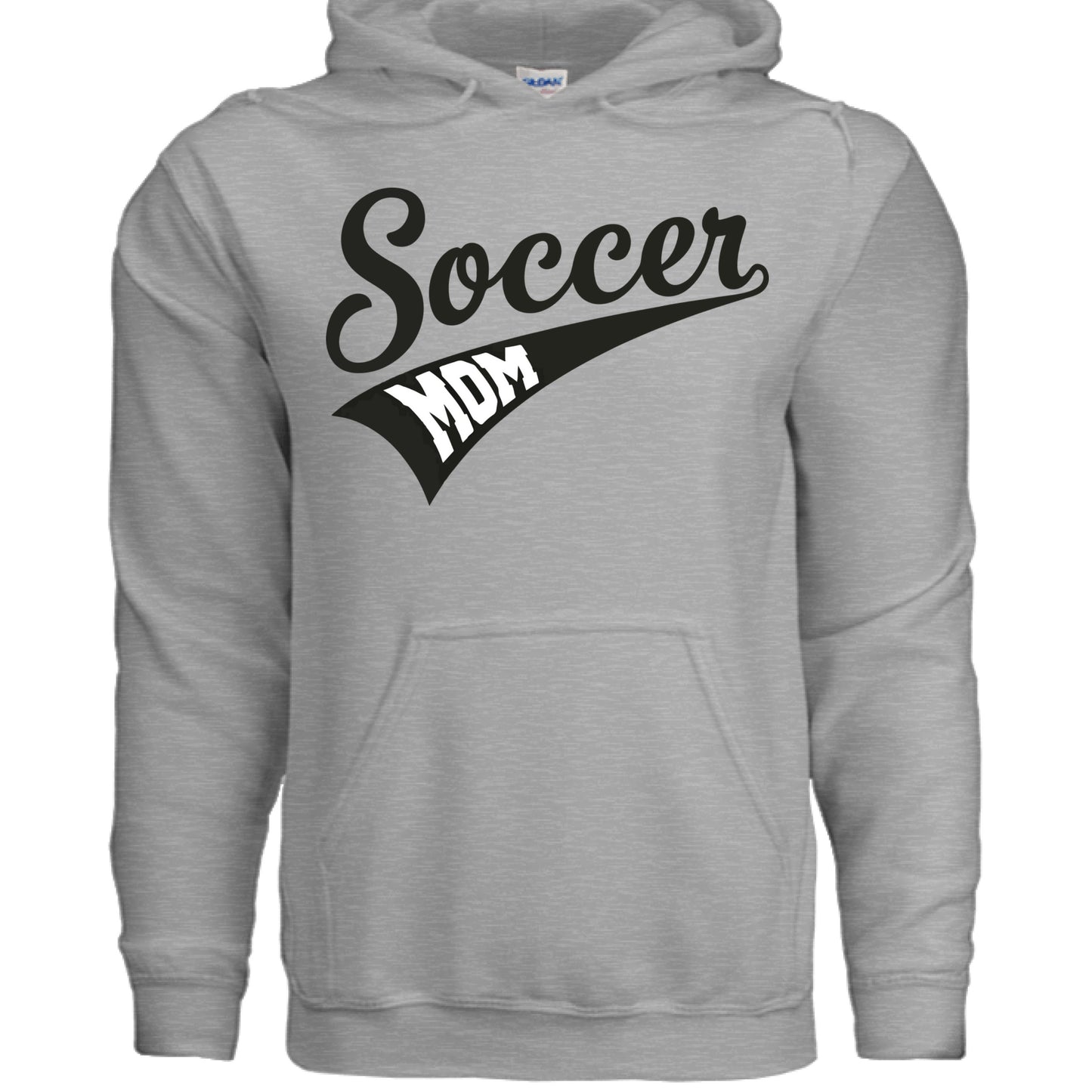 Soccer Mom Vibes – Stylish Sports Parent Pride Statement Hoodie SPORT GREY - FRONT