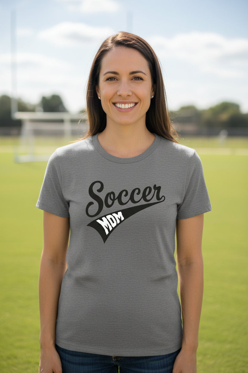 Soccer Mom Vibes – Stylish Sports Parent Pride Statement T-Shirt DEEP HEATHER - FRONT