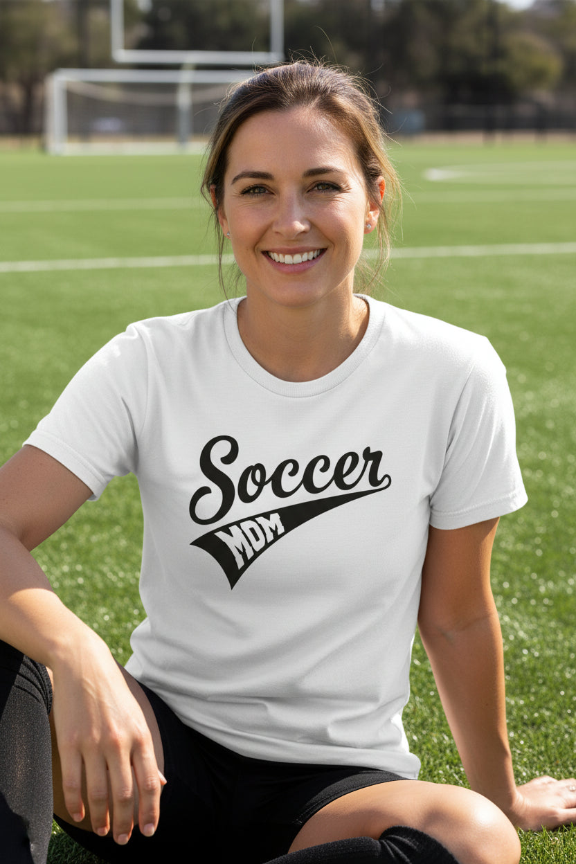 Soccer Mom Vibes – Stylish Sports Parent Pride Statement T-Shirt WHITE - FRONT