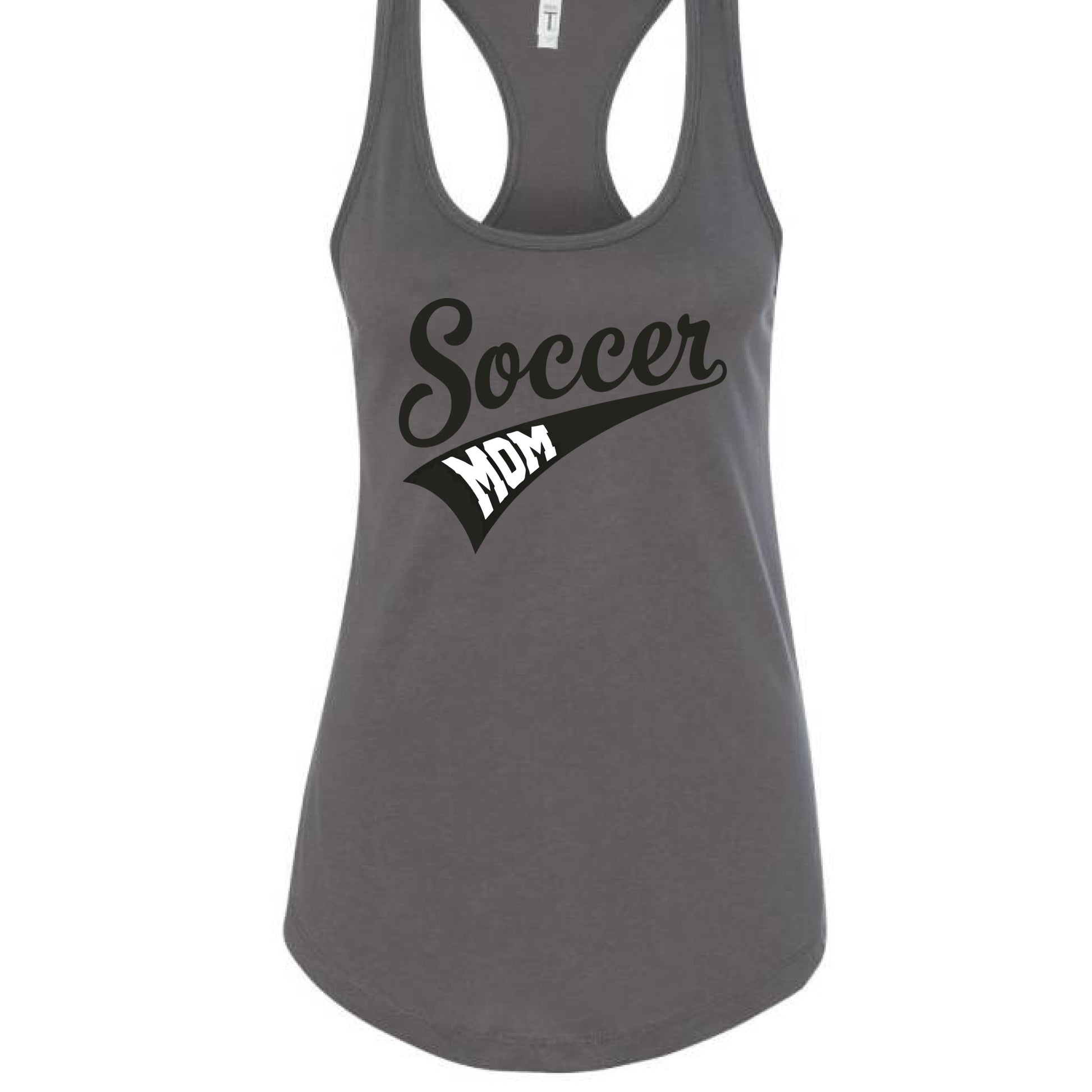 Soccer Mom Vibes – Stylish Sports Parent Pride Statement Tank Top Dark Gray - FRONT