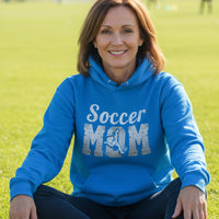 Soccer Mom Vintage Graphic – Proud Sports Parent Spirit Hoodie Design Royal - FRONT