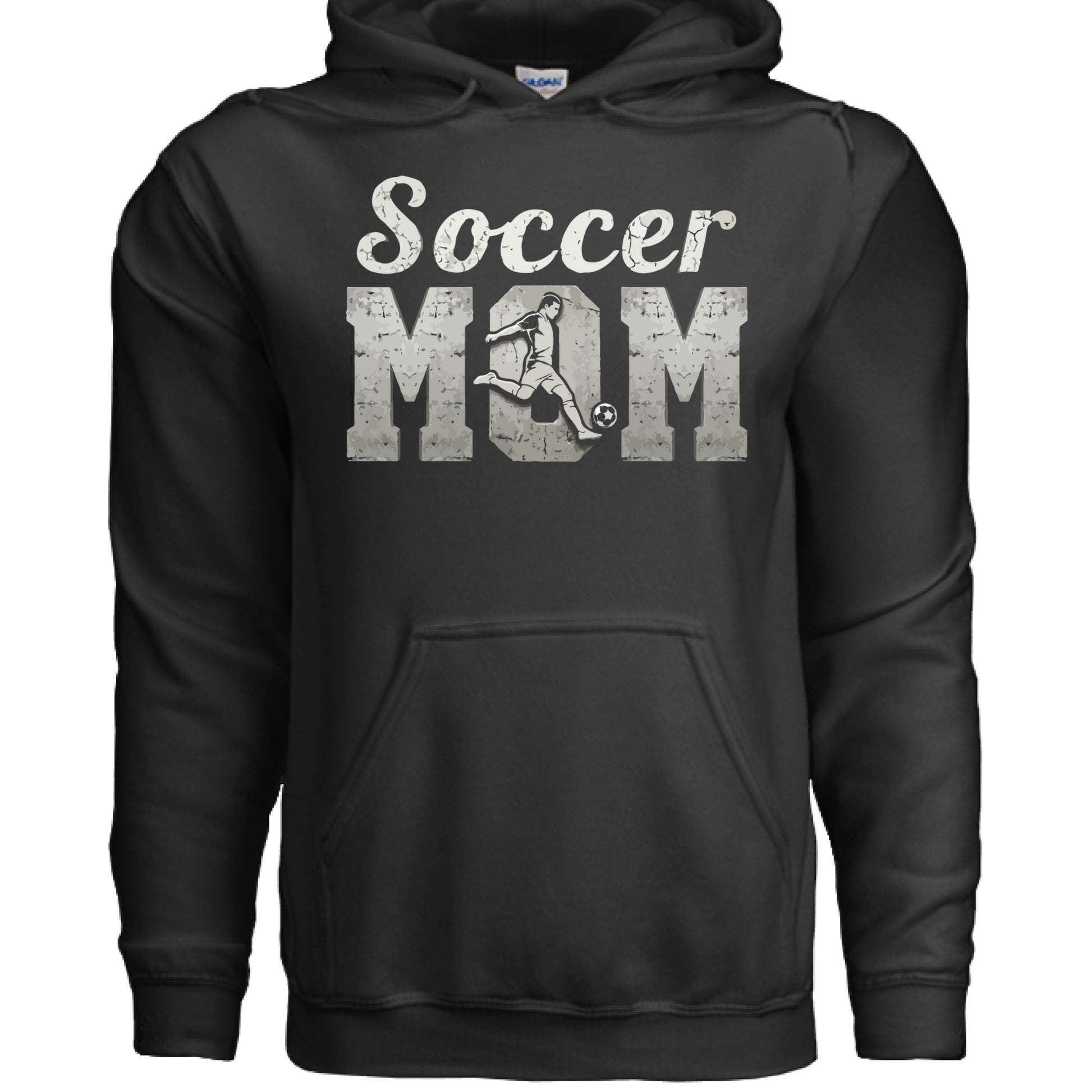 Soccer Mom Vintage Graphic – Proud Sports Parent Spirit Hoodie Design BLACK-FRONT