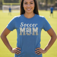 Soccer Mom Vintage Graphic – Proud Sports Parent Spirit T-Shirt Design HTHR TRUE ROYAL - FRONT