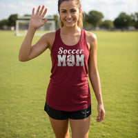 Soccer Mom Vintage Graphic – Proud Sports Parent Spirit Tank Top Design Scarlet - FRONT