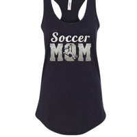 Soccer Mom Vintage Graphic – Proud Sports Parent Spirit Tank Top Design BLACK- FRONT
