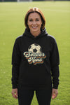 Soccer Nana Groovy Retro Sports Family Fan Hoodie BLACK - SF500 - FRONT