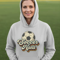 Soccer Nana Groovy Retro Sports Family Fan Hoodie SPORT GREY - SF500 - FRONT