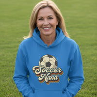 Soccer Nana Groovy Retro Sports Family Fan Hoodie Royal - SF500 - FRONT