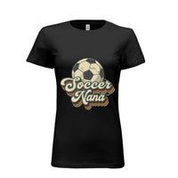 Soccer Nana Groovy Retro Sports Family Fan T-Shirt WHITE - 6004 - FRONT