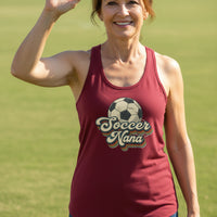 Soccer Nana Groovy Retro Sports Family Fan Tank Top Scarlet - N1533 - FRONT