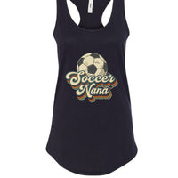 Soccer Nana Groovy Retro Sports Family Fan Tank Top Black - N1533 - FRONT