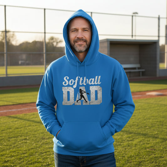 Softball Dad Athlete Pride – Proud Softball Father Sports Hoodie  Royal - FRONT