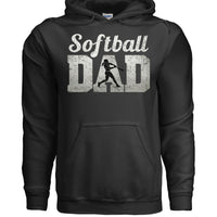 Softball Dad Athlete Pride – Proud Softball Father Sports Hoodie BLACK - FRONT