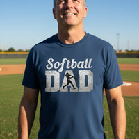 Softball Dad Athlete Pride – Proud Softball Father Sports T-Shirt  MIDNIGHT NAVY - FRONT