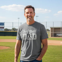 Softball Dad Athlete Pride – Proud Softball Father Sports T-Shirt Heavy Metal - FRONT