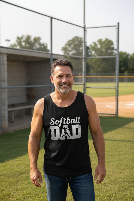 Softball Dad Athlete Pride – Proud Softball Father Sports Tank Top BLACK - FRONT