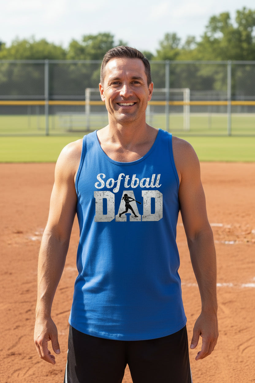 Softball Dad Athlete Pride – Proud Softball Father Sports Tank Top TRUE ROYAL - FRONT