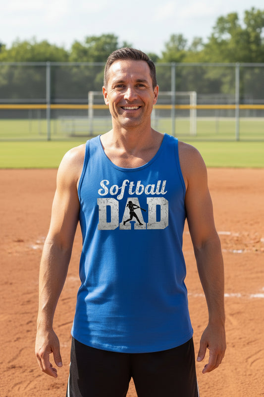 Softball Dad Athlete Pride – Proud Softball Father Sports Tank Top TRUE ROYAL - FRONT