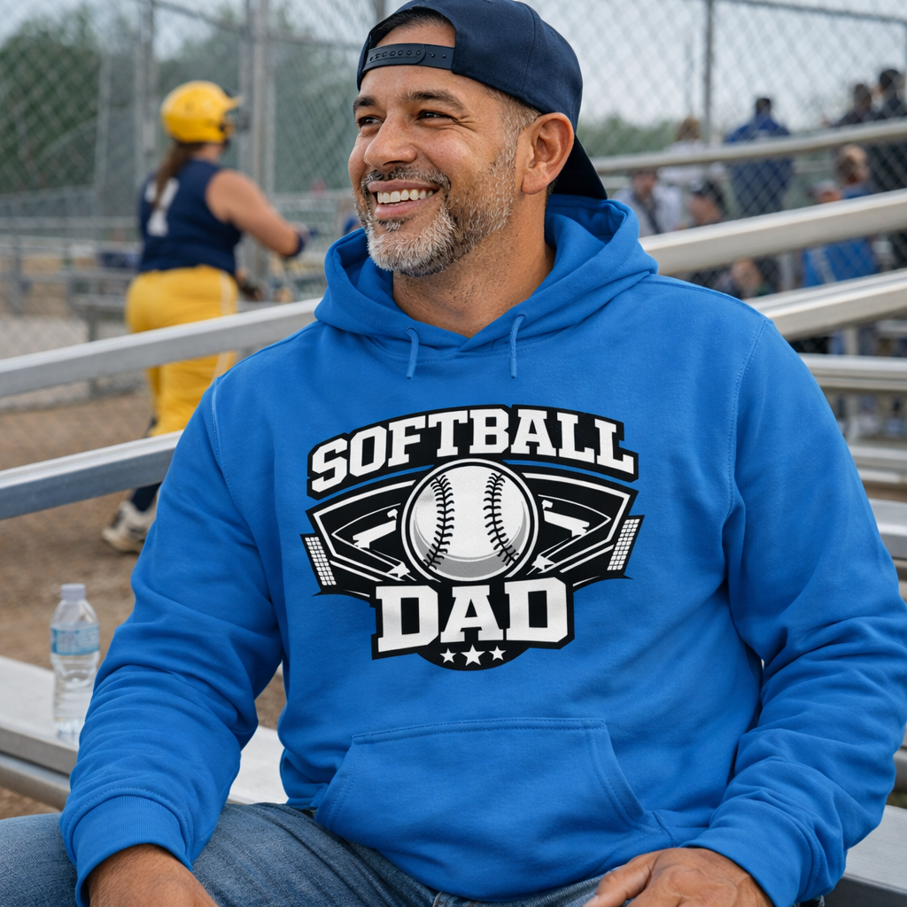 Softball Dad Hoodie – Game Day Softball Hooded Sweatshirt for Proud Dads