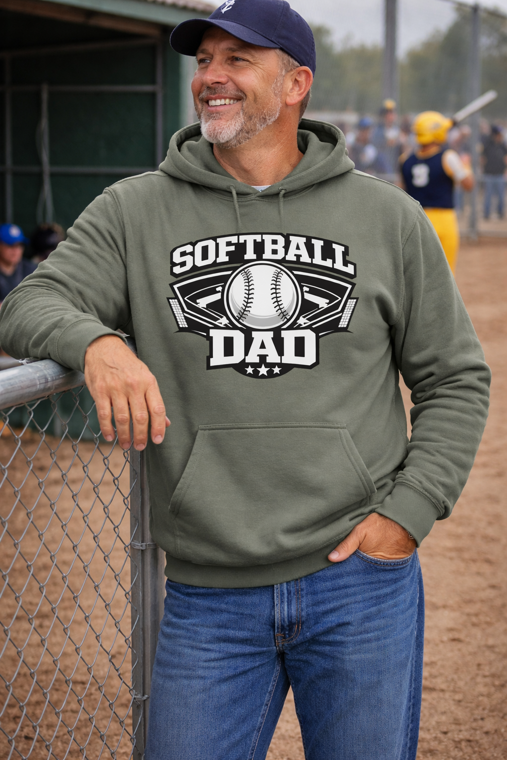 Softball Dad Hoodie – Game Day Softball Hooded Sweatshirt for Proud Dads
