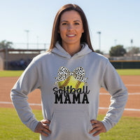 Softball Mama Bow Vibes – Cute & Trendy Game Day Style Hoodie SPORT GREY - SF500 - FRONT