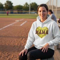 Softball Mama Heart Hoodies - Athletic Pride Mom Spirit WHITE - FRONT