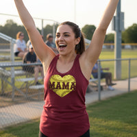 Softball Mama Heart Tank Top - Athletic Pride Mom Spirit Scarlet - FRONT