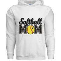Softball Mom Hoodie with Heart Ball – Game Day Spirit Style WHITE - SF500 - FRONT