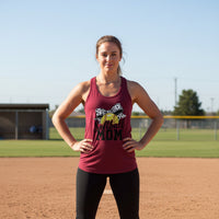 Softball Mom Life – Chic Bow Game Day Statement Tank Top Scarlet - N1533 - FRONT