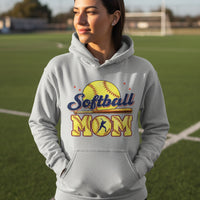 Softball Mom Passion Player Silhouette Design Hoodie SPORT GREY - SF500 - FRONT