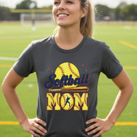 Softball Mom Passion Player Silhouette Design T-Shirt DRK GREY HEATHER - 6004 - FRONT