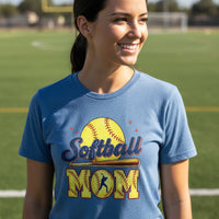 Softball Mom Passion Player Silhouette Design T-Shirt HTHR TRUE ROYAL - 6004 - FRONT
