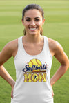 Softball Mom Passion Player Silhouette Design Tank Top White - N1533 - FRONT