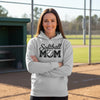 Softball Mom Script Design with Ball Graphic – Game Day Spirit Style Hoodie SPORT GREY - FRONT