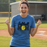 Softball Mom T-Shirt with Heart Ball – Game Day Spirit Style HTHR TRUE ROYAL - 6004 - FRONT