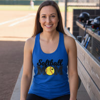 Softball Mom Tank Top with Heart Ball – Game Day Spirit Style Royal - N1533 - FRONT