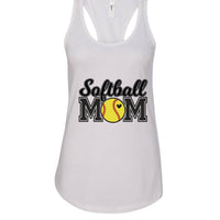 Softball Mom Tank Top with Heart Ball – Game Day Spirit Style White - N1533 - FRONT