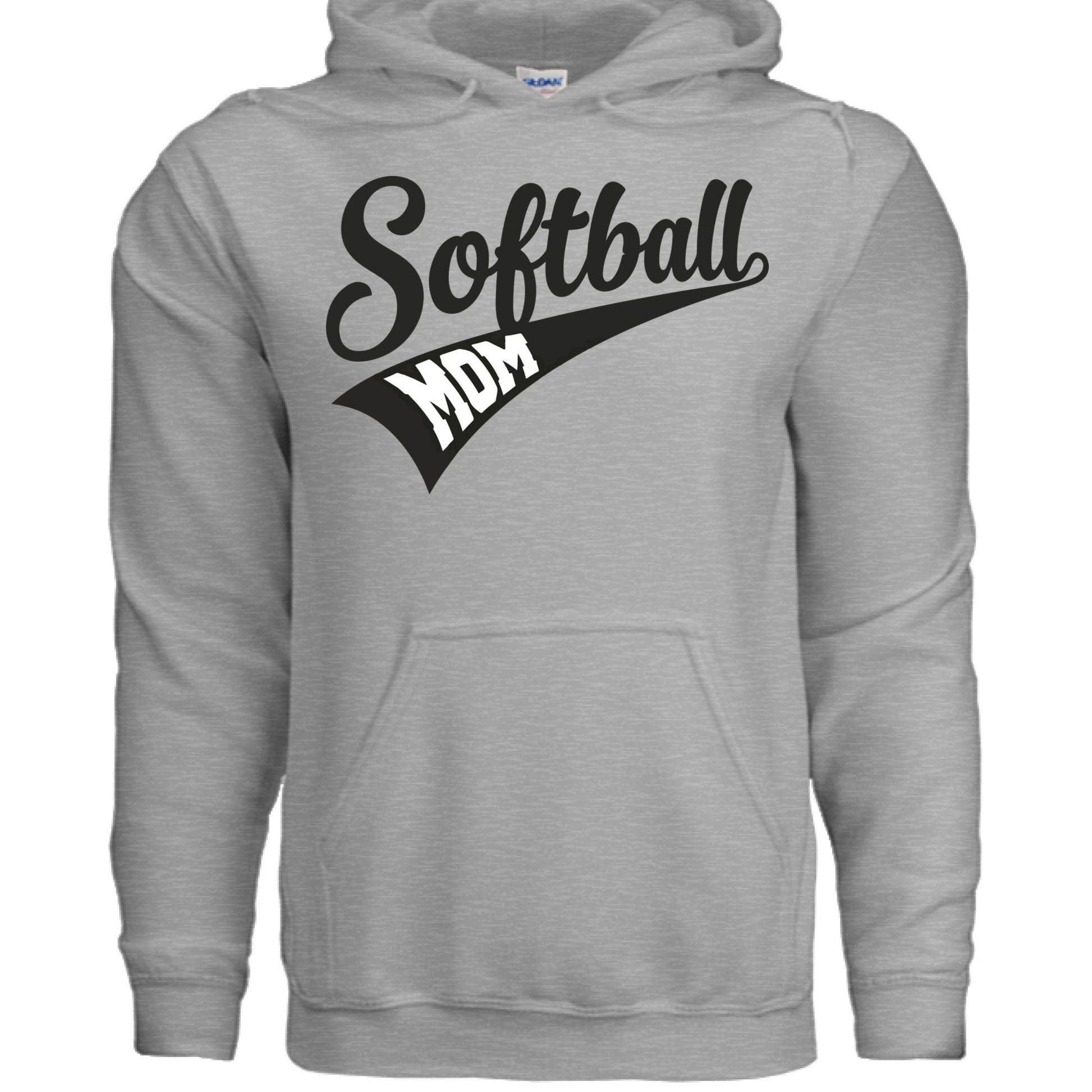 Softball Mom Vibes – Stylish Sports Parent Pride Statement Hoodie SPORT GREY - FRONT