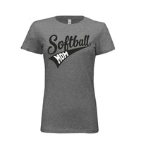 Softball Mom Vibes – Stylish Sports Parent Pride Statement T-Shirt DEEP HEATHER - FRONT