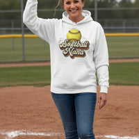 Softball Nana Groovy Retro Sports Family Fan Hoodie WHITE - SF500 - FRONT