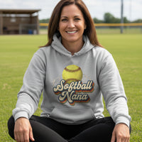 Softball Nana Groovy Retro Sports Family Fan Hoodie SPORT GREY - SF500 - FRONT